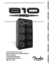 Fender 810 Pro Owners Manual