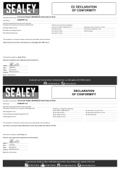 Sealey CD2005TT Declaration of Conformity
