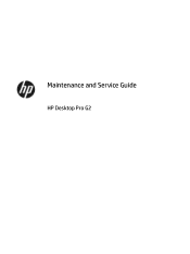 HP Desktop Pro G3 MT Maintenance and Service Guide