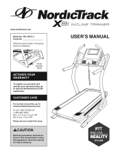 NordicTrack Incln Trainer X9i Intera Treadmill English Manual