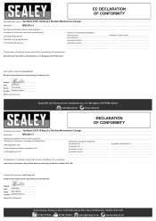 Sealey MBC250 Declaration of Conformity
