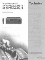 Panasonic SAAX610 SAAX610 User Guide