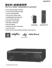 Sony SLV-685HF Specifications
