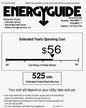 GE PFSF0MFCBB Energy Guide