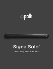 Polk Audio Signa Solo User Guide 1