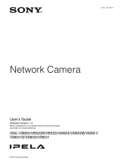 Sony SNCVB630 User Manual (SNC-VB and SNC-VM series user guide)