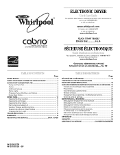 Whirlpool WED7800XB Use and Care Manual