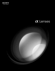 Sony NEX32LENSKIT 2011 α Lens and Lens Accessory Brochure and Specifications