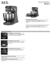 AEG KM5560-U Specification Sheet