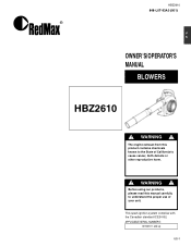 RedMax HBZ2610 Owners Manual