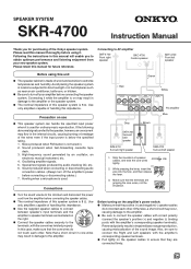 Onkyo SKR-4700 User Manual English