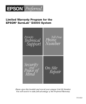 Epson SureLab D3000 Warranty Statement