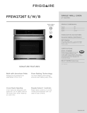 Frigidaire FFEW2726TB Product Specifications Sheet