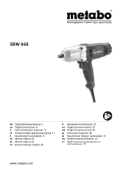 Metabo SSW 650 Operating Instructions