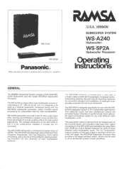 Panasonic WSA240 WSA240 User Guide