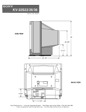 Sony KV-32S22 Dimensions Diagrams