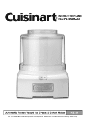 Cuisinart ICE-21P1 Instructions and Recipes