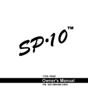 Fender SP-10 Owner Manual