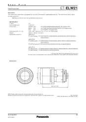 Panasonic PT-MZ670 ET-ELW21 Spec File