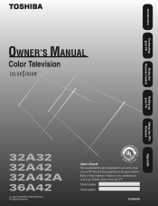 Toshiba 32A42A Owners Manual
