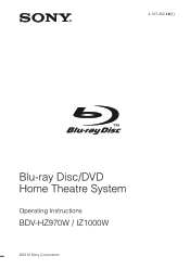 Sony HBD-HZ970W Operating Instructions