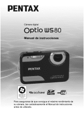 Pentax Optio WS80 White and Purple Optio WS80 Black and Orange Optio WS80 (Spanish)