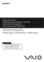 Sony VPCEB42FX Safety - Safety Information