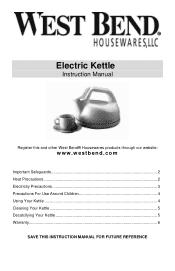 WestBend 6400 Instruction Manual
