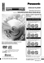 Panasonic RV32 DVDRV22 User Guide
