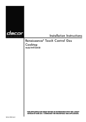 Dacor RNTT365 Installation Instructions