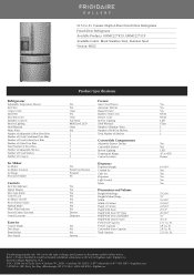 Frigidaire GRMC2273CF Product Specifications Sheet