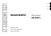 Marantz HD-DAC1 HD-DAC1 Quick Start Guide - English