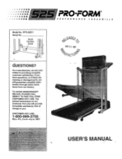 ProForm 525 Rt Treadmill User Manual