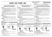 Kenwood KMC-36 Instruction Manual