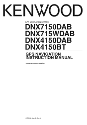 Kenwood DNX4150DAB User Manual 2