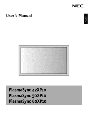 NEC P42XP10-BK 42PX10 50XP10 60XP10 user's manual