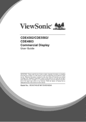 ViewSonic CDE4803 CDE4302_CDE5502_CDE4803 User Guide English