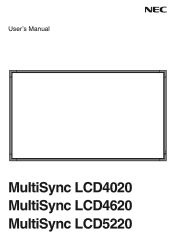 NEC LCD5220-AVT LCD5220/LCD4020-2/LCD4620-2 UM