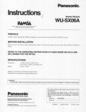 Panasonic WUSX06 WUSX06 User Guide