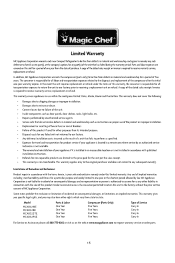 Magic Chef MCAR32WE Warranty Information