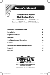 Tripp Lite PDU3VN10L1520 Owner's Manual for High Voltage 3-Phase PDU 932906