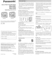 Panasonic RQV201 RQV201 User Guide