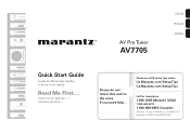 Marantz AV7705 Quick Start Guide English