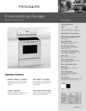 Frigidaire FFEF3020LW Product Specifications Sheet (English)