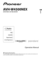 Pioneer AVH-W4500NEX Owners Manual