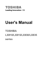 Toshiba LX830 PQQ18C-01100E Users Manual Canada; English