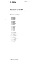 Sony KV-20V60 Operating Instructions
