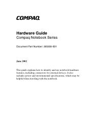 Compaq N800v Hardware Guide, Compaq Notebook Series