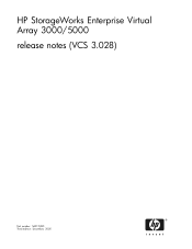 HP EVA3000 HP StorageWorks Enterprise Virtual Array 3000/5000 Release Notes (VCS 3.028) (5697-5385, December 2005)