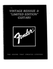 Fender Reissue 62 Custom Telecaster Owners Manual